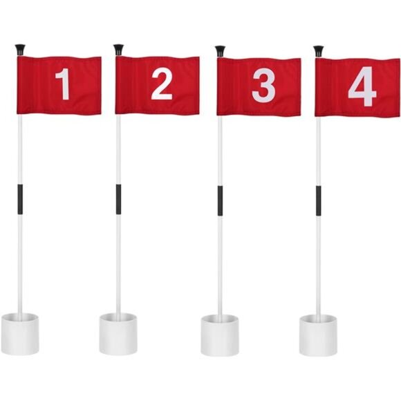 Golf Flagstick Mini, Putting Green Flag for Yard, All 3 Feet, Double-Sided - Picture 1 of 7